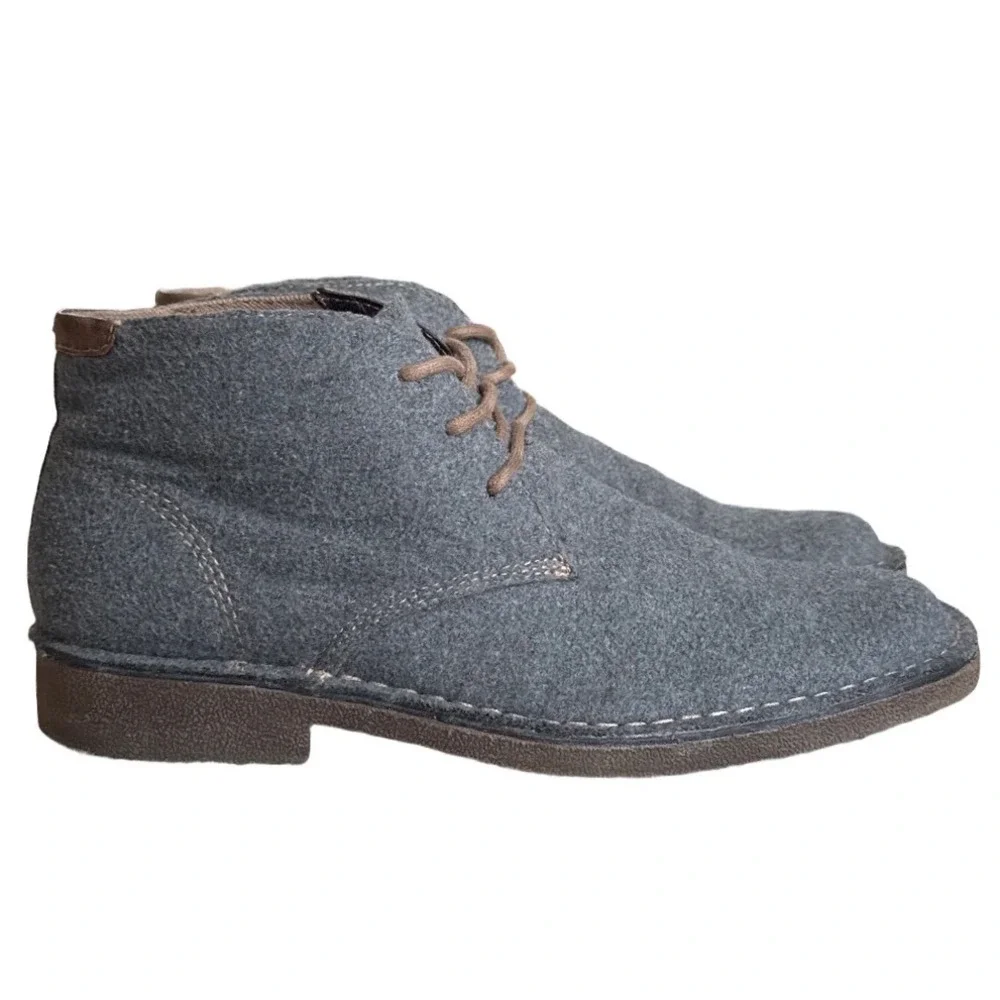 J. Murphy Johnston & Murphy Men Grey Wool Chukka Boots Size 9.5 M Preppy Neutral